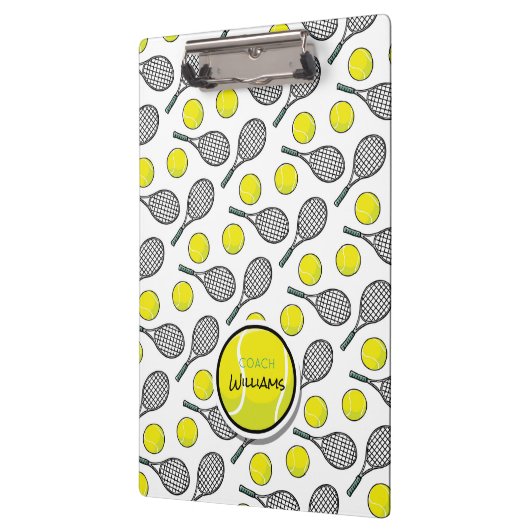 Tennis Balls Racquet Coach NAME Klembord (Links)
