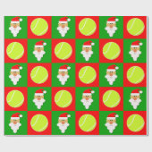 Tennis Balls & Santa Tennis Player Kerstmis Cadeaupapier (Vlak)