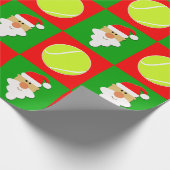 Tennis Balls & Santa Tennis Player Kerstmis Cadeaupapier (Hoek)