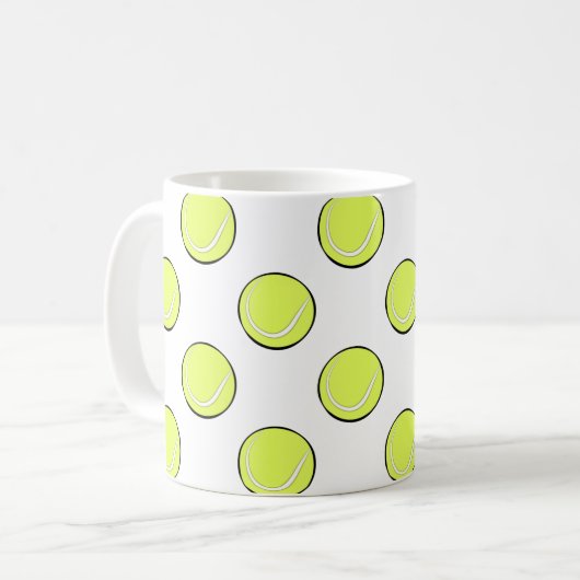 Tennis Balls Seamless Pattern \ Koffiemok (Voorkant links)