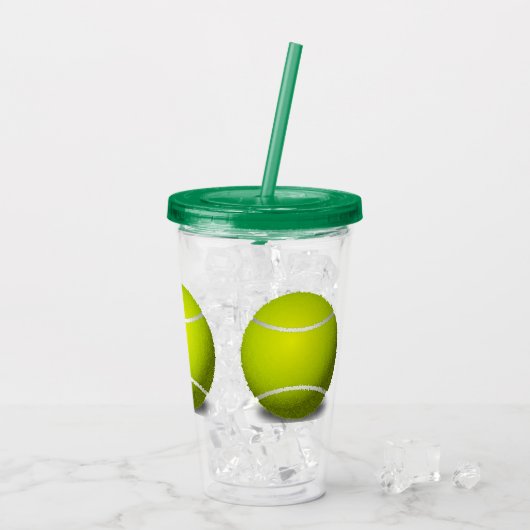 Tennis Balls Sports Acrylic Tumbler Acryl Drinkbeker (Achterkant ijs)