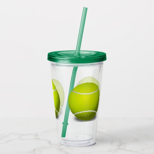 Tennis Balls Sports Acrylic Tumbler Acryl Drinkbeker (Achterkant)