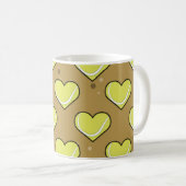 Tennis-baltextuur in hartvorm - patroon koffiemok (Voorkant rechts)