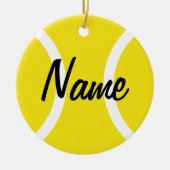 Tennis-balversiering voor kerstboom keramisch ornament (Voorkant)