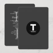 TENNIS Bar Bat Mitzvah Klassieke uitnodigingen (Voorkant / Achterkant)