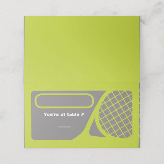 TENNIS Bar Bat Mitzvah Zittafel Escort Kaart Plaatskaartje (Buitenkant ongevouwen)