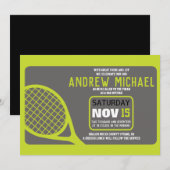 TENNIS Bar Mitzvah Uitnodiging (Voorkant / Achterkant)