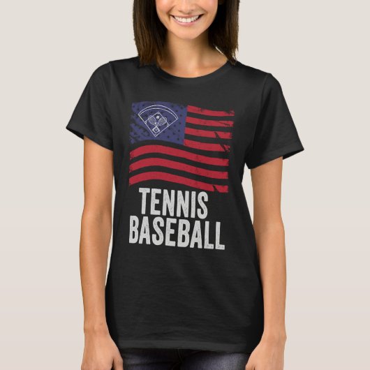 Tennis Baseball Fun Game for All Ages Perfect Outd T-shirt (Voorkant)
