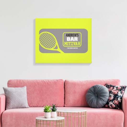 TENNIS Bat Bar Mitzvah Aanmelden Geheugenbord Canvas Afdruk (Insitu (Woonkamer))