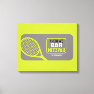 TENNIS Bat Bar Mitzvah Aanmelden Geheugenbord Canvas Afdruk