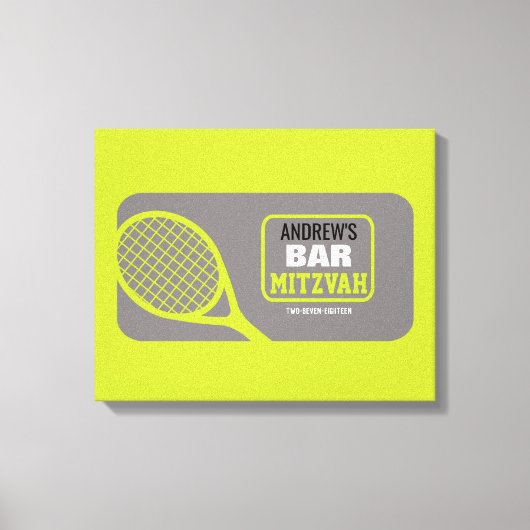 TENNIS Bat Bar Mitzvah Aanmelden Geheugenbord Canvas Afdruk (Voorkant)