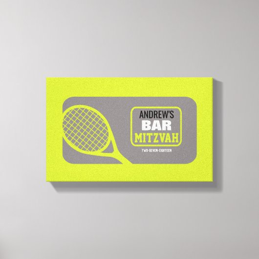 TENNIS Bat Bar Mitzvah Aanmelden Geheugenbord Canvas Afdruk (Voorkant)