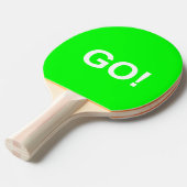 Tennis Bat/Paddle. STOP! En GA! Tafeltennisbatje (Voorkant Gekanteld)