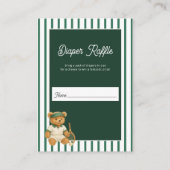 Tennis Bear Baby Shower Diaper Raffle Informatiekaartje (Voorkant)