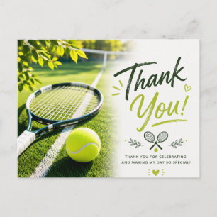 Tennis bedankkaart met bal voor speler briefkaart