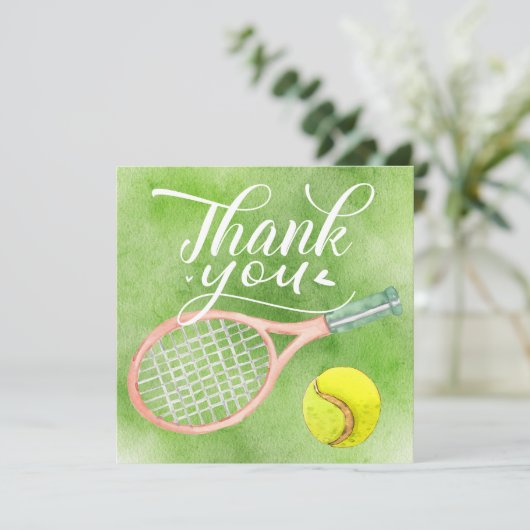 Tennis bedankt dat je waterverf voor racket en bal (Staand voorkant)