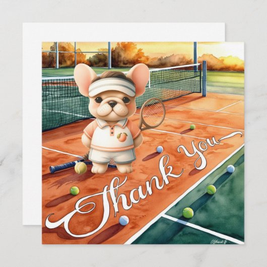 Tennis bedankt dat je waterverf voor racket en bal (Voorkant / Achterkant)