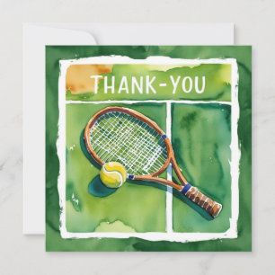 Tennis bedankt dat je waterverf voor racket en bal