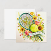 Tennis bedankt dat je waterverf voor racket en bal (Voorkant / Achterkant)