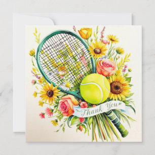 Tennis bedankt dat je waterverf voor racket en bal