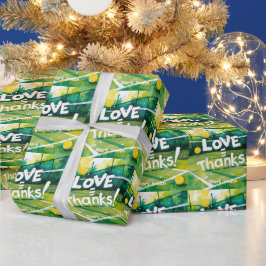 Tennis Bedankt feest met racket en bal Cadeaupapier