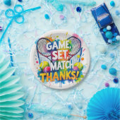 Tennis Bedankt feest met racket en bal Papieren Bordje (Feest)