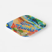 Tennis Bedankt feest met racket en bal Papieren Bordje (Gebogen)