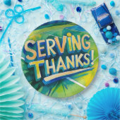 Tennis Bedankt feest met racket en bal Papieren Bordje (Feest)