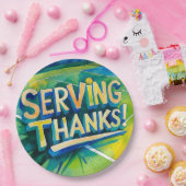 Tennis Bedankt feest met racket en bal Papieren Bordje (Feest)