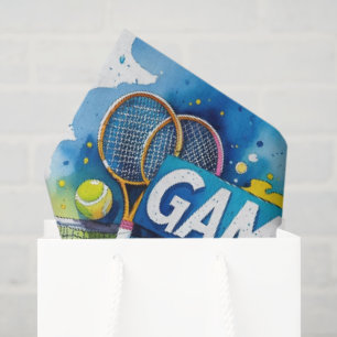 Tennis Bedankt feest met racket en bal Tissuepapier