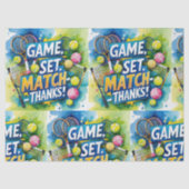 Tennis Bedankt feest met racket en bal Tissuepapier (Voorkant)