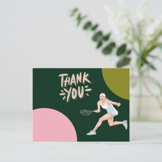 Tennis bedankt je kaart voor de speler (Staand voorkant)