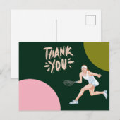 Tennis bedankt je kaart voor de speler (Voorkant / Achterkant)