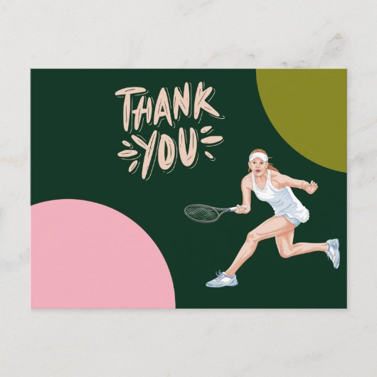 Tennis bedankt je kaart voor de speler (Voorkant)