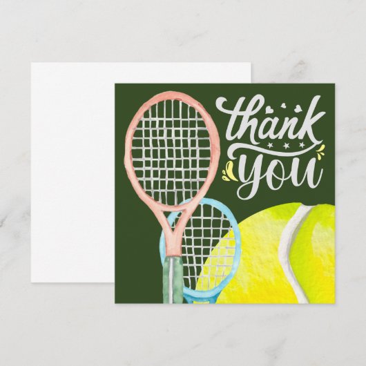 Tennis Bedankt voor je bal op groen (Voorkant / Achterkant)