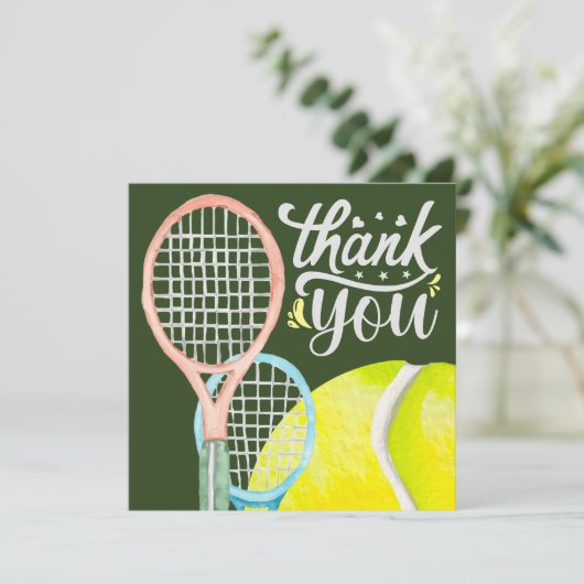 Tennis Bedankt voor je bal op groen (Staand voorkant)