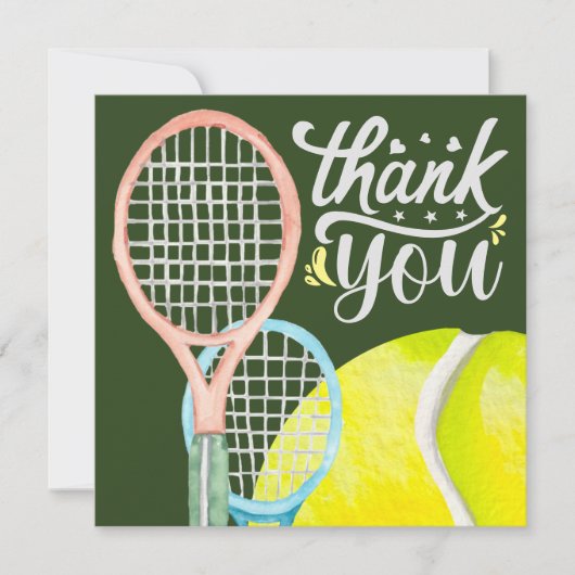 Tennis Bedankt voor je bal op groen (Voorkant)