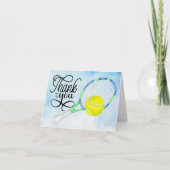 Tennis bedankt voor je kaart met bal op de rechtba (Voorkant)