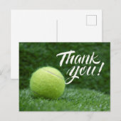 Tennis Bedankt voor je kaart met bal op groen (Voorkant / Achterkant)