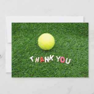 Tennis Bedankt voor je kaart met bal op groen
