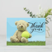 Tennis Bedankt voor je kaart met bal voor Coach (Staand voorkant)