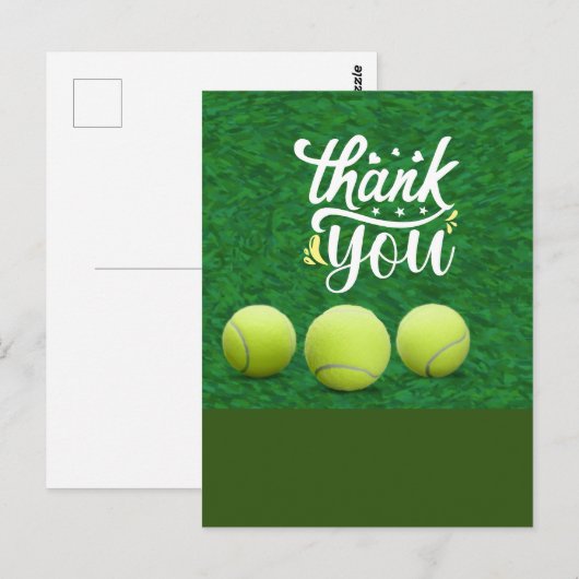 Tennis bedankt voor je kaart met bal voor speler (Voorkant / Achterkant)