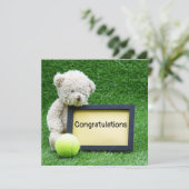 Tennis Beer Gefeliciteerd met tennisbal (Staand voorkant)