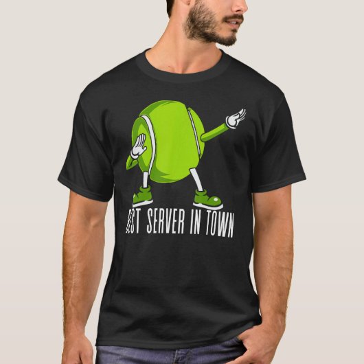 Tennis Beste server in de Town Mannen van het Spel T-shirt (Voorkant)