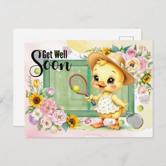 TENNIS Beterschap voor Duck Lover  Briefkaart (Voorkant / Achterkant)