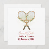 Tennis Bewaar de datum Uitnodiging  voor Trouwdag (Voorkant / Achterkant)