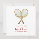 Tennis Bewaar de datum Uitnodiging  voor Trouwdag (Voorkant)