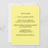 Tennis Bewaar de datum voor de bruiloft van de ten Kaart (Achterkant)