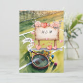 Tennis Bewaar de datum voor de bruiloft van de ten Kaart (Staand voorkant)