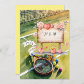 Tennis Bewaar de datum voor de bruiloft van de ten Kaart (Voorkant / Achterkant)